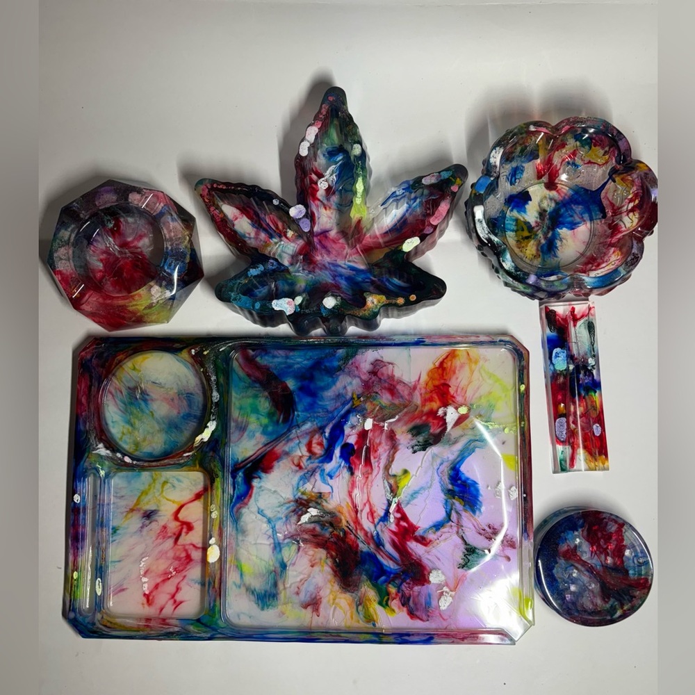 Colorful Resin Rolling Kit Tray  Set